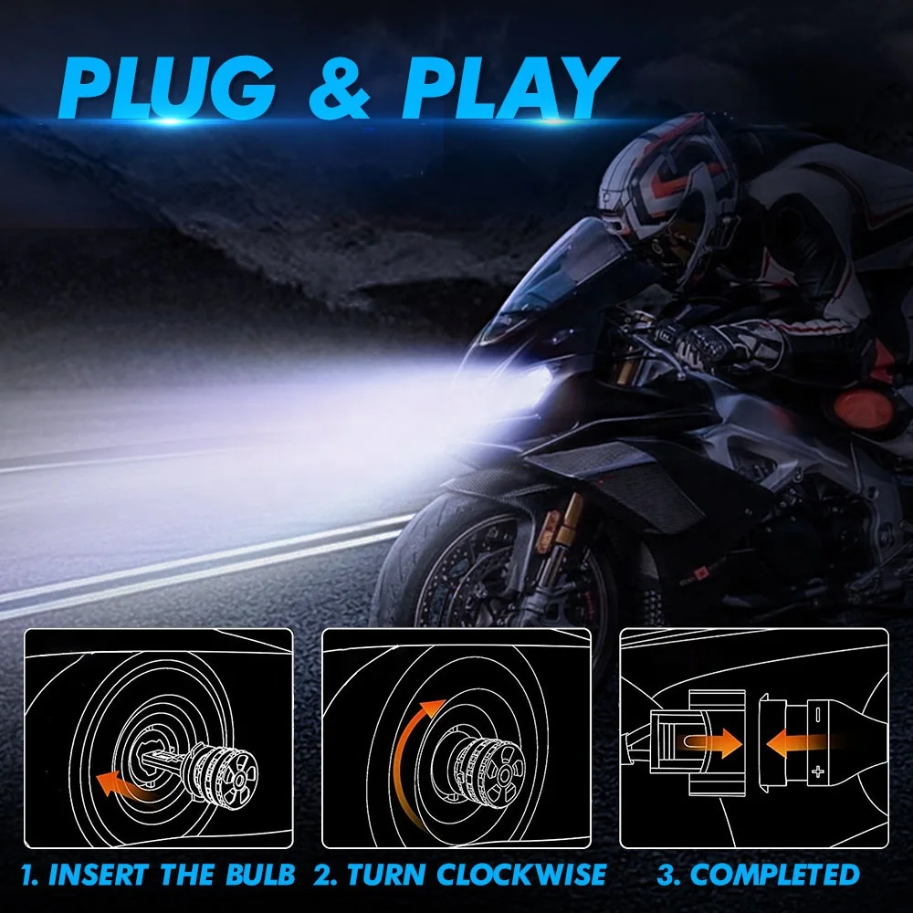 Bevinsee H4 Motorcycle LED Headlight Bulbs HB2 HS1 S1 S2 Angel Eyes LED Light Bulbs 25W ATV UTV H4 Motorcycle Lamps