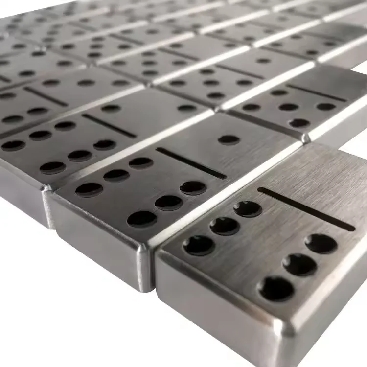 Factory Custom Stainless Steel Titanium Aluminum Double 6 Metal Dominoes