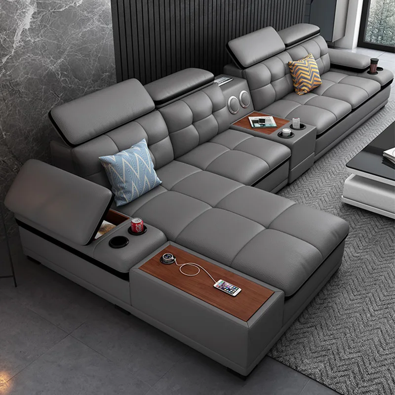 2020 modern high quality luxury house living room sectional italian style furniture leather recliner sofa set 333011