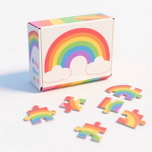 Luxury Customized logo Rainbow Pattern Eco-friendly Materials Paper 300 Piece Jigsaw Puzzle for Kids
