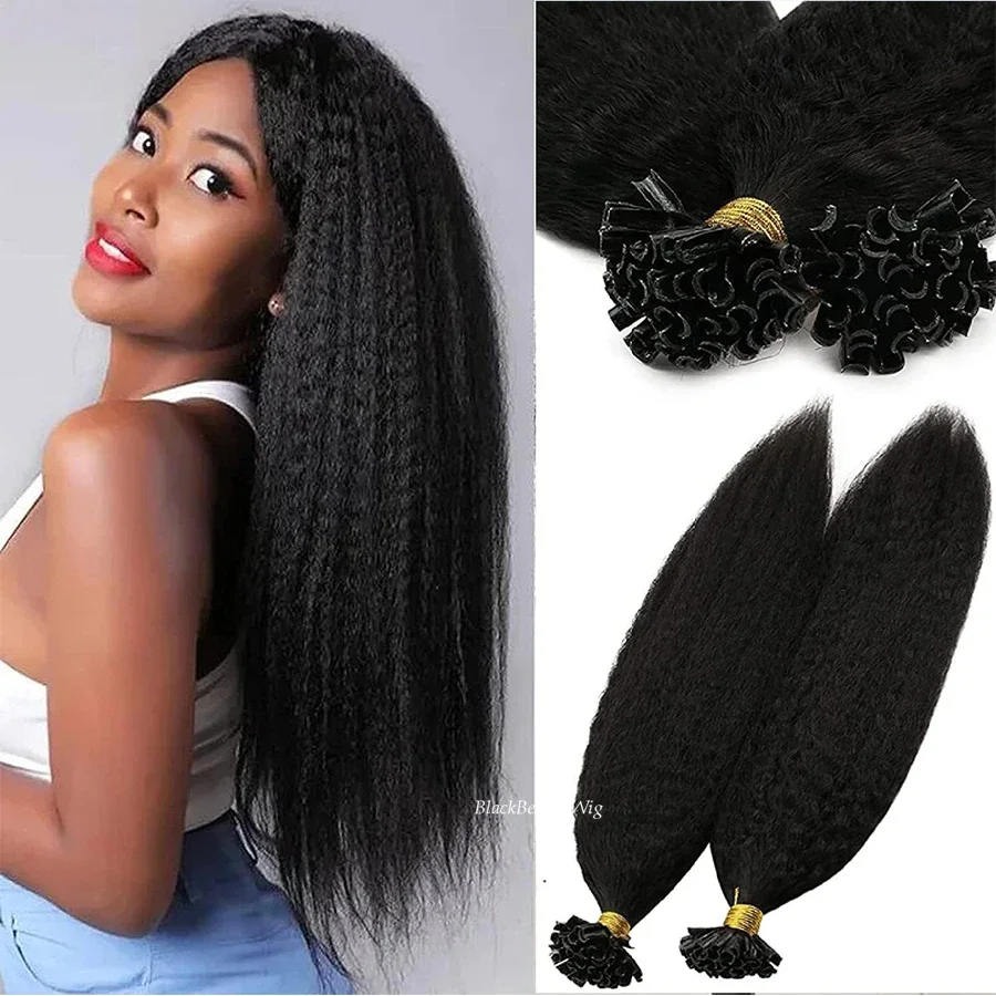 Kinky Straight Nail Tip Human Hair Extension Mongools Remy Haar Vooraf Gebonden Keratine Fusion U Tip Haar Grof Italiaans Yaki_voghion.com