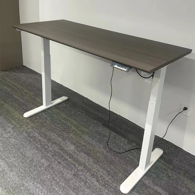 Ergonomic Electric Modern single motor Standing Desk Height Adjustable Sit to Stand Furniture for Home or Office Metal Material