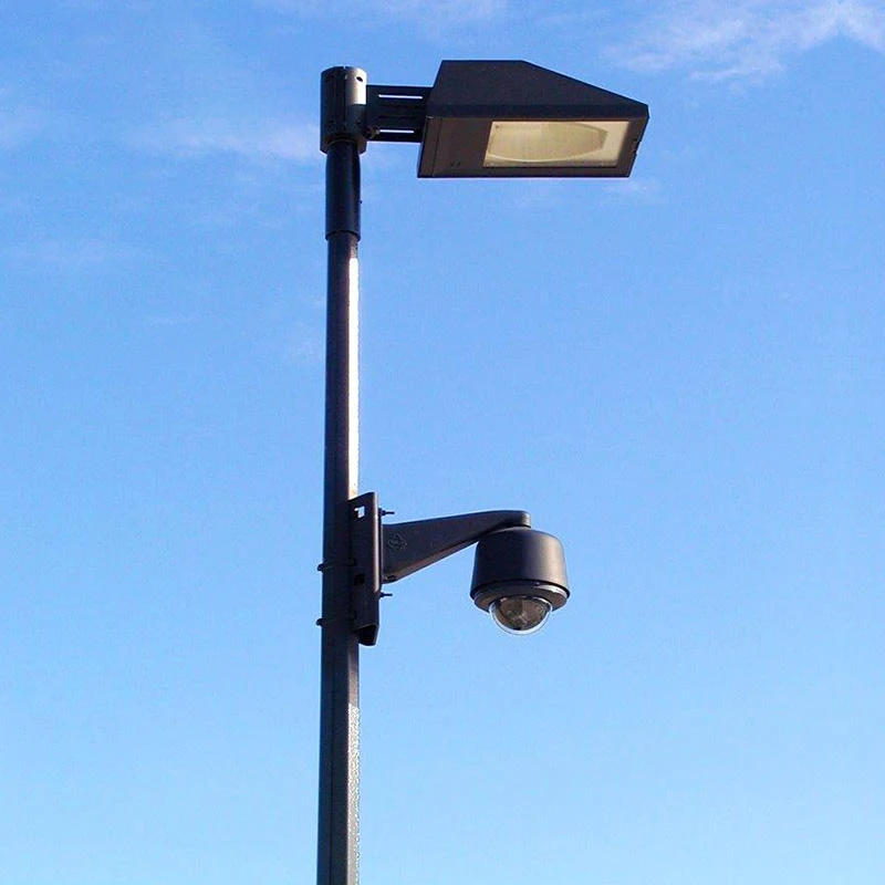 SS 304 Single Arm Traffic Telescopic CCTV Camera Mast 6m 8m 10m Aluminum Pole for Street Light Monitoring