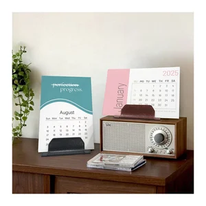 Custom 2026 Desk Calendar New Arrival DO LIST Planner with PU Stand Novelty Paper Notepad Memo Namecard Holder for Home Office