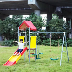 New Product Kids Multifunction Garden Grassland Plastic Durable Stable Slide and Swing Outdoor Playground Plastic Playhouse