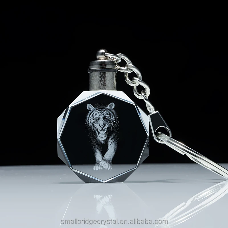 K9 Crystal Keychain Professional Laser Crystal Custom logo Gift 3d Laser Engraving Key Ring Custom Glass 1 Color factory