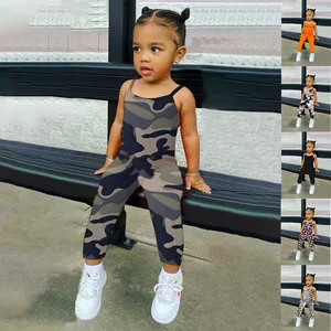 2022 Summer Children Wear Camouflage Kids Overalls Fashion Baby Outfit Hot Sale Bodysuits Soft Wholesale Girls Jumpsuits