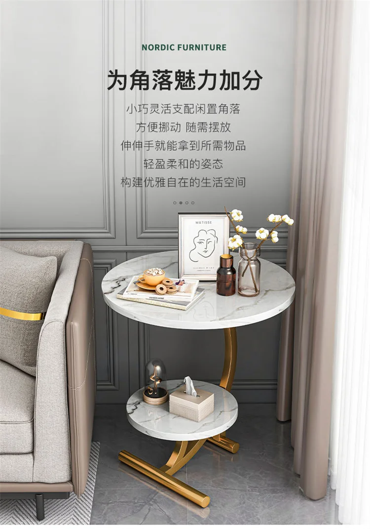2024sofa c Shaped Folding Small Tea Nordic Round Wooden Modern Coffee Tables  for Living Room Apartment Bed Side Table Wood Home