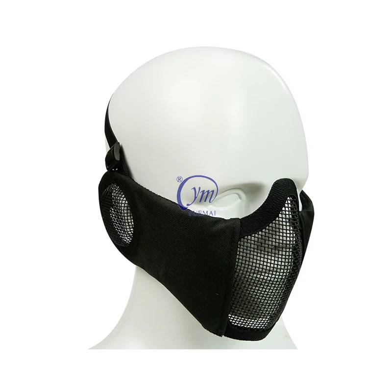 Outdoor Hunting Shooting Foldable Nylon Tactical Half Face Mesh Mask with Ear Cover Protection