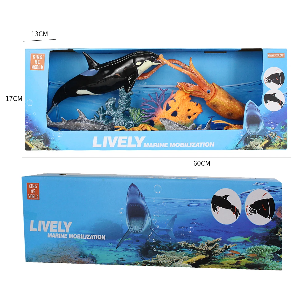 シャーク・オクトパス・クラブ 動く海洋生物フィギュアセット PVC製