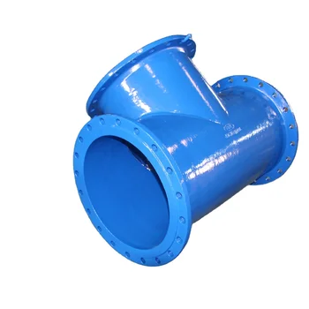 ISO2531 & EN545 Compliant Large Size Ductile Iron Pipe Fittings All Flanged Equal Tee with Head OEM Customizable Sanitary Usage