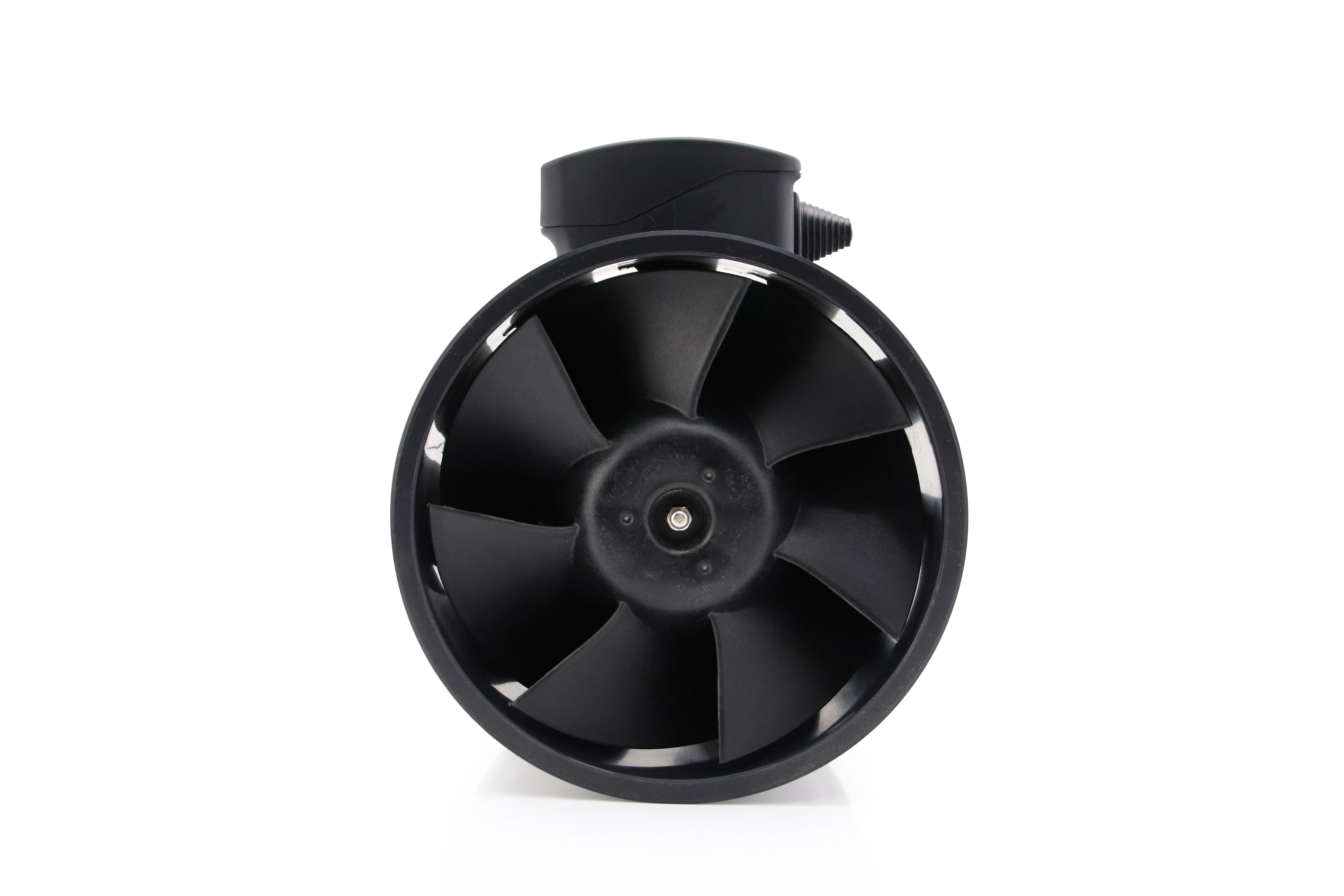 FanGoFast Afvoerventilator, 200 mm, 980 m³/uur, badkamerventilator, stil, met terugloopklep, krachtige wandventilator met EU-stekker voor keuken, badkamer, garage, kelder, zwart
