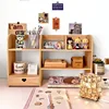 A37 Brown Heart-Shaped Drawer Bookshelf
