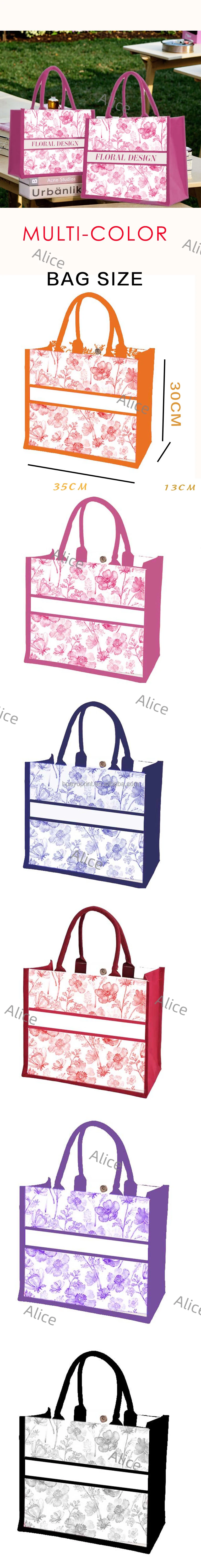 Factory Reusable Wholesale Accompaniment Bags Vintage Floral Concealed Buckle Gift Custom Canvas Tote Bags factory