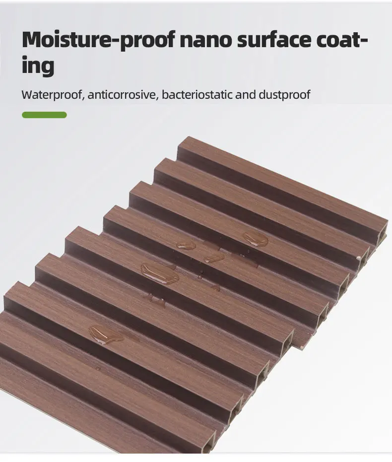 Waterproof Fireproof Fluted WPC Wall Panels for Interior