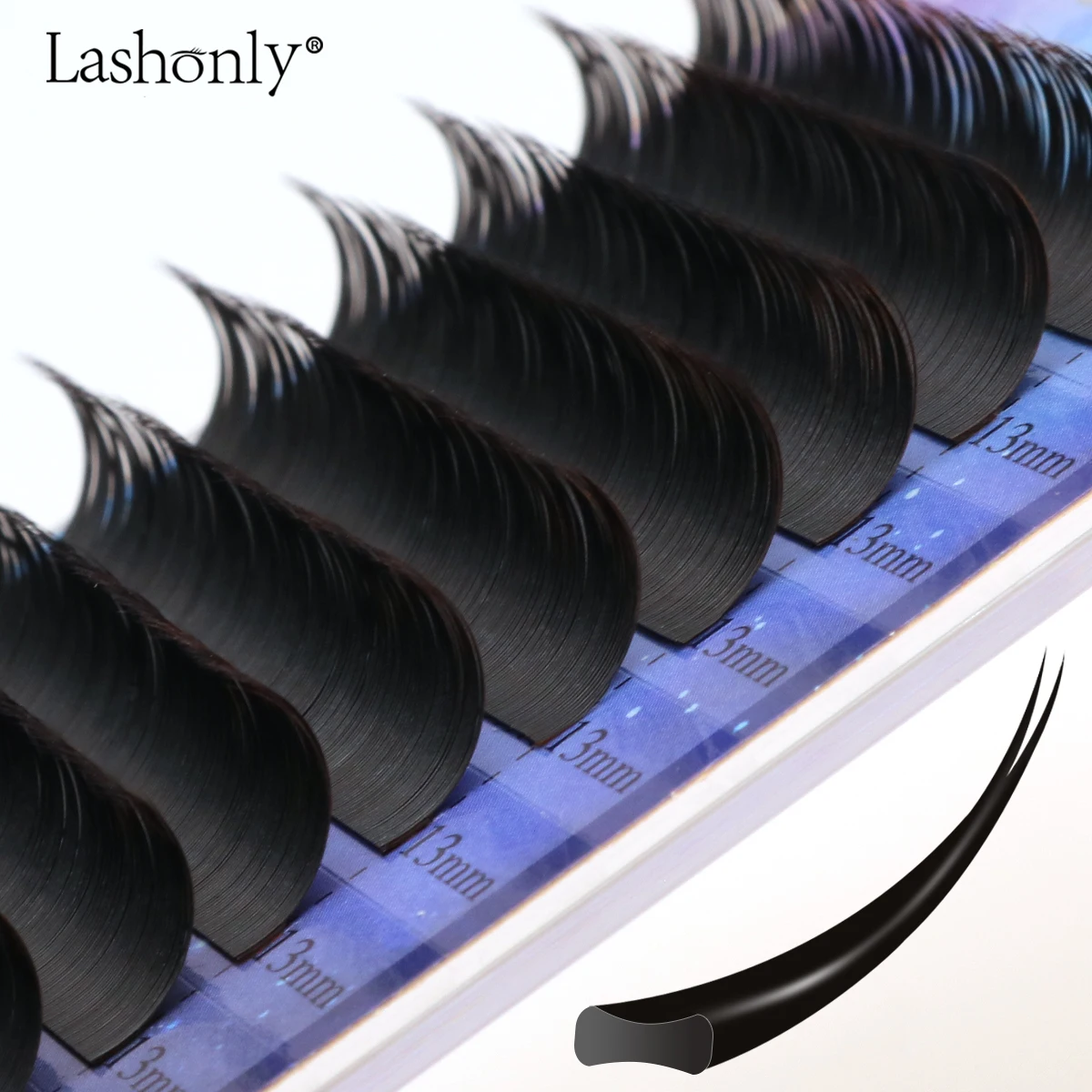 Factory Super Soft Handmade Eyelashes Flat Lashes and Russian Volume Extensions in Mixed Lengths DD CC D C Curl Packaging