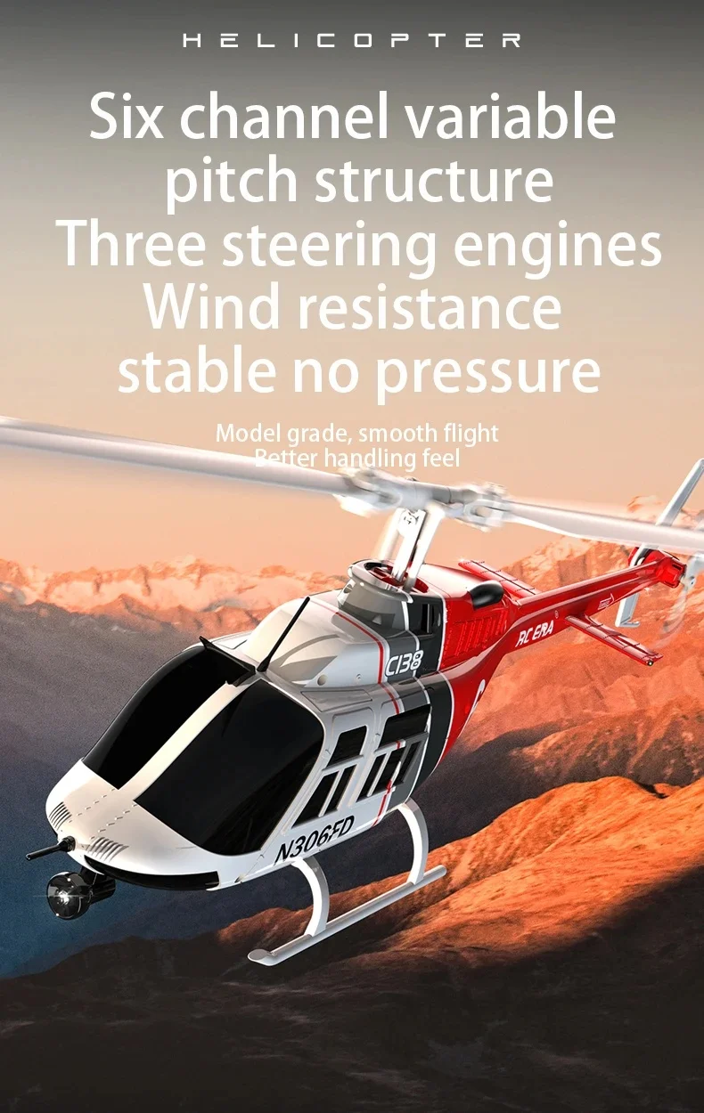 Hot Sale RC ERA C138 RC Helicopter 1/33 Scale 6CH 3 Digital Servos 6-Axis Gyroscope RC Toy Helicopter for Kids Christmas Gifts
