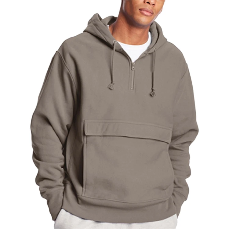Source Wholesale Blank Front Pocke Big Pocket French Terry Zip Up Premium  Hoodie Pullover Sweatshirt on m.alibaba.com