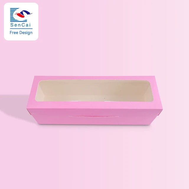 Hot Sale Pink Donuts Boxes Food Grade Art Paper Custom Size Sweet Pastry Dessert Packaging Box With Logo factory