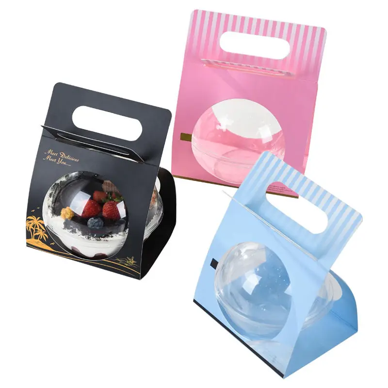 Boite A Gateau En Mousse Recipient Personnalise Avec Papier Imprime Pour Art Et Patisserie Buy Bol D Emballage En Plastique Transparent Ecologique De Nouveau Style Boite De Boule De Gateau De Mousse Boite A Gateaux