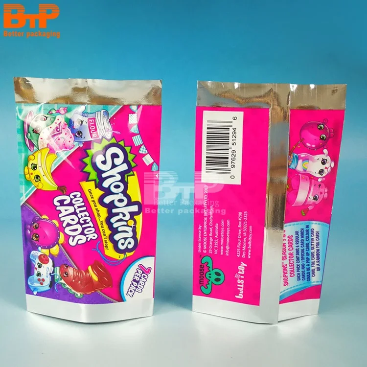Custom Printed Plastic Toy Packaging Back Seal Aluminum Foil Pouch