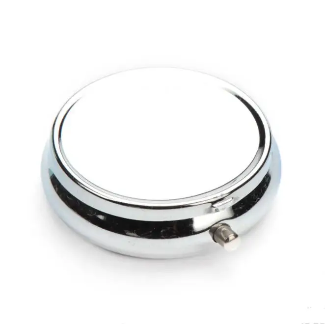 Портативный чемодан для таблеток с логотипом на заказ 3-х отсек круглый Сувенирный металлический мелкий контейнер лекарств витаминами