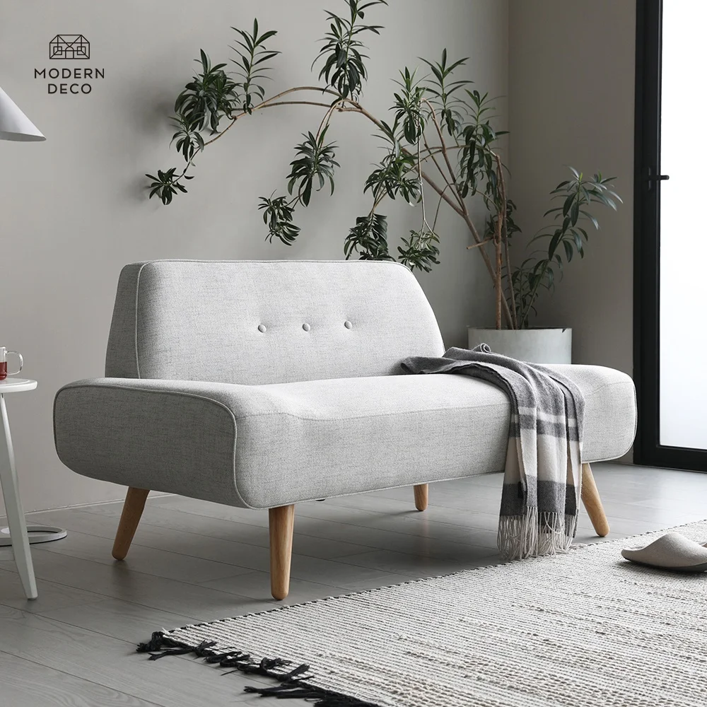 Canapé Moderne en Tissu Banc avec Dossier sans Accoudoirs 2 Places pour Salon