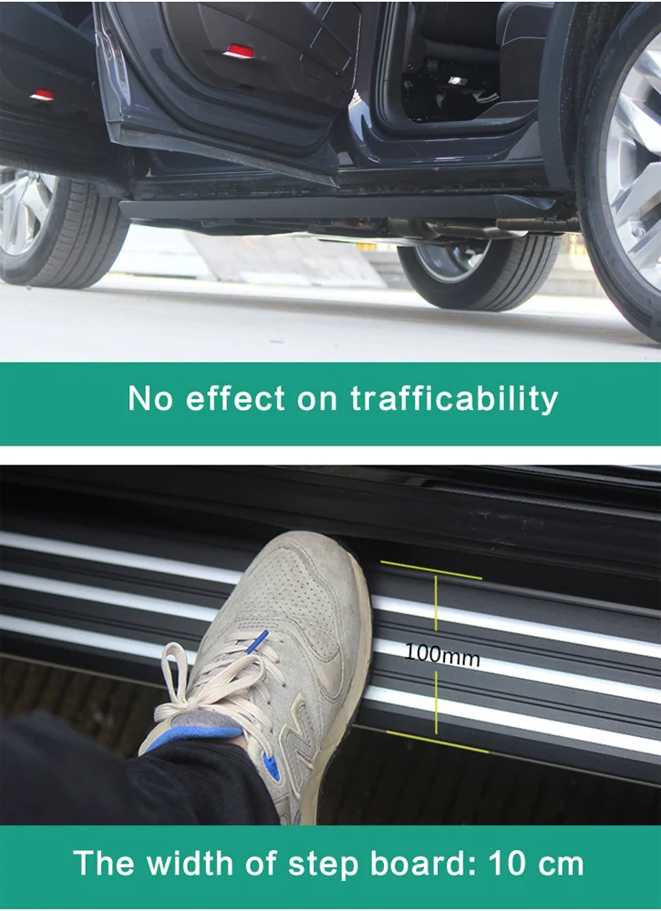 High-quality Durable Aluminum Alloy Fixed Exterior Accessories Running Boards for Peugeot Get on the Ladder manufacture