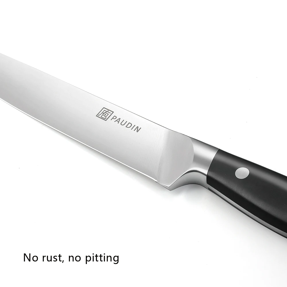 Paudin G5 8 Inch Ultra Sharp Modern 5Cr15Mov Stainless Steel Kitchen Knife With Ergonomically Designed ABS Handle Carving Knife