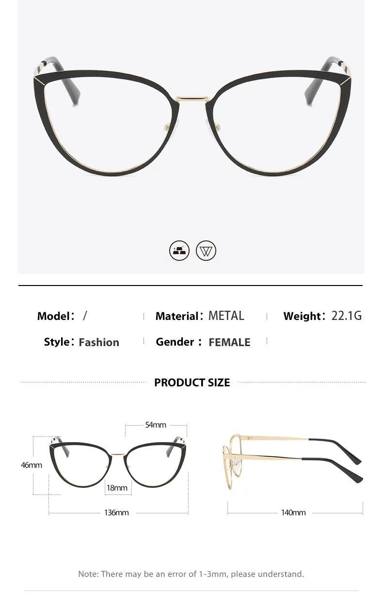 Hot Sale Anti Blue Light Metal Cat Eye Anti Blue Ray Computer Eyewear Adults Fashion Women Buy 1039