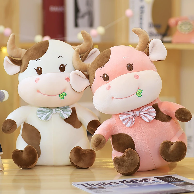 Stuffed Funny Soft Water Buffalo Cute Plushie Plush Cow Toy for Children 2-6 Years Old