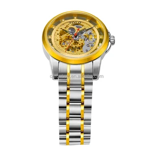 Golden Helmsman Men's 30M Waterproof Business Watch Automatic Mechanical Genuine Diamonds Sapphire Crystal Pointer 20mm