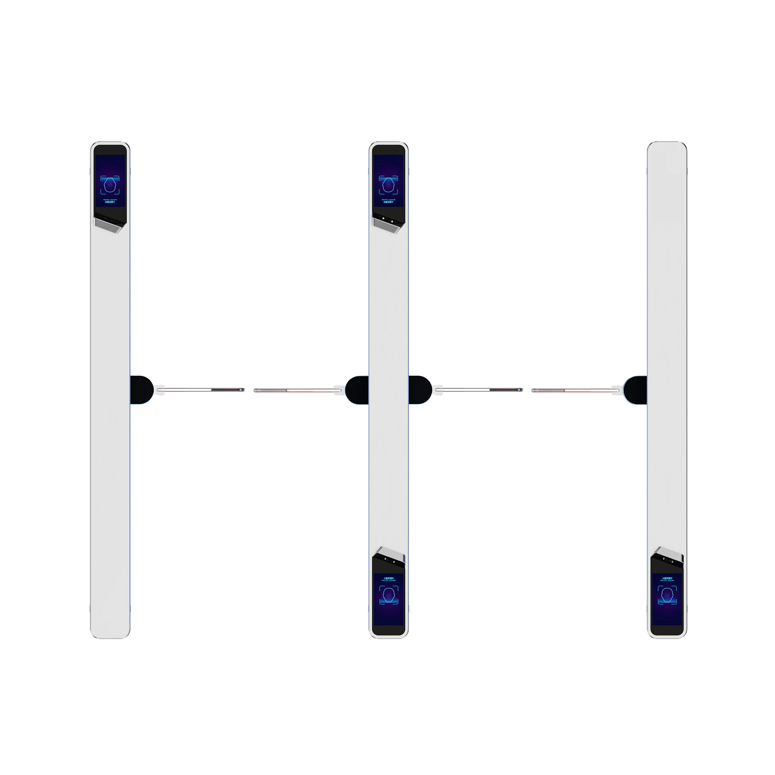 Face Terminal Turnstile Gate Swing Barrier Gate Fast Speed Pedestrian Access Control System