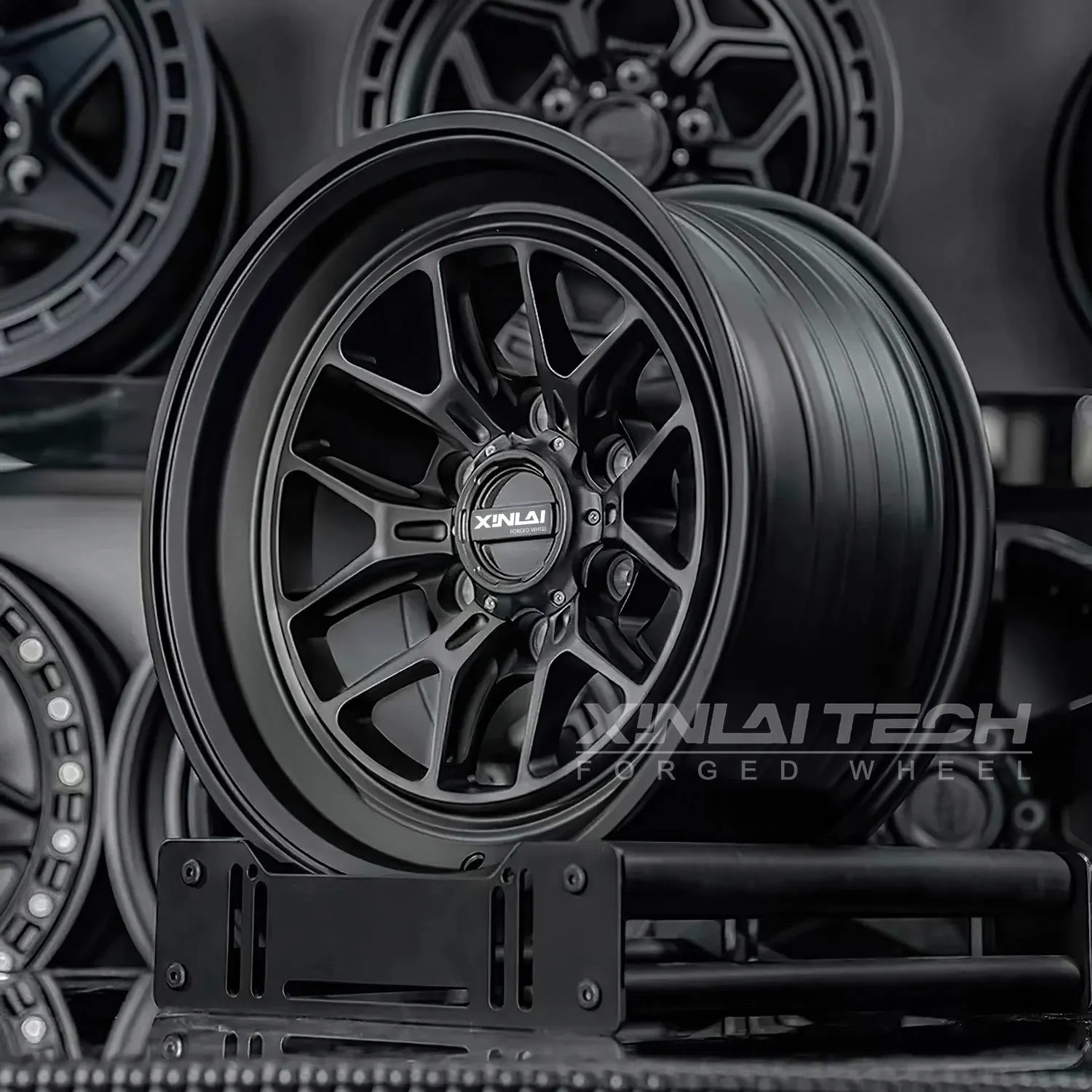 XL Deep Dish Deep Lip Concave Custom Forged Monoblock Black Wheels 5x120 5x114.3 5x112 Aluminum Alloy Rim Car Wheel - Image 1