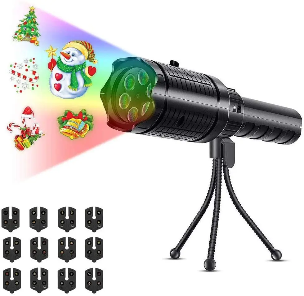 新通俗led投影灯,掌上投影机手电筒usb供电 12 投影幻灯片的圣诞礼物