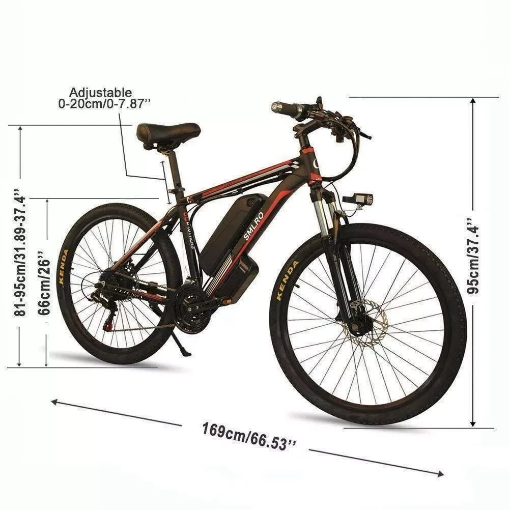 C6 1000w Motor 13ah Lithium Battery Electric Mountain Bike 26