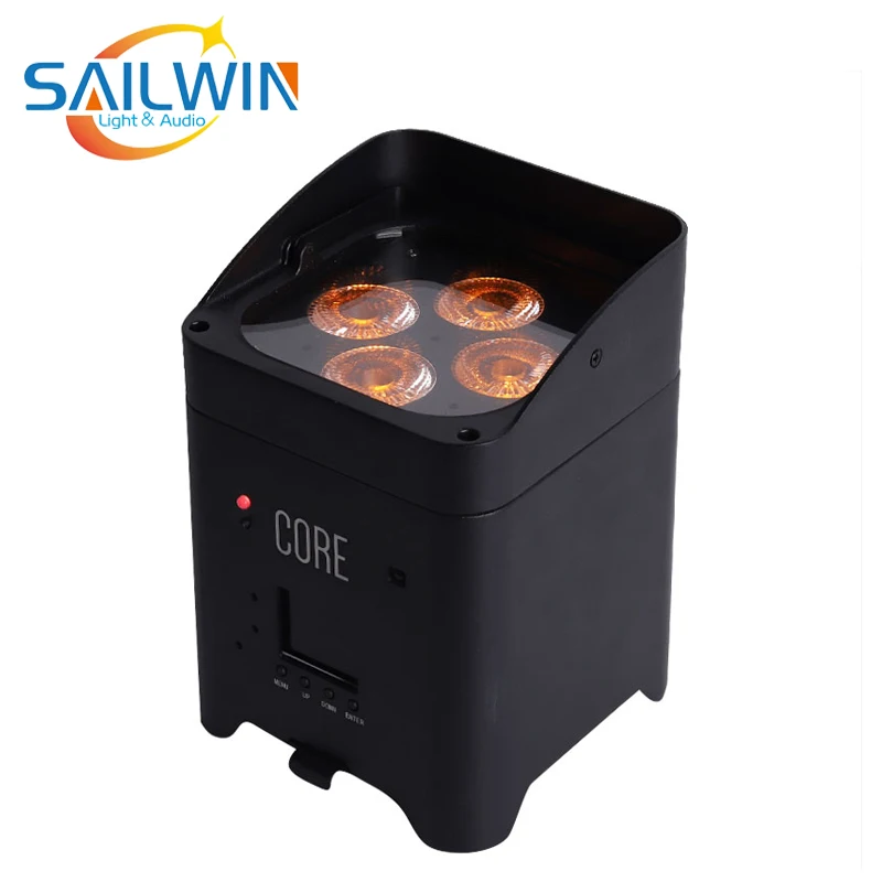 Sailwin Stage Lighting APP Mobile 4X18W  RGBAW UV Battery Powered LED Par Light for Wedding Party