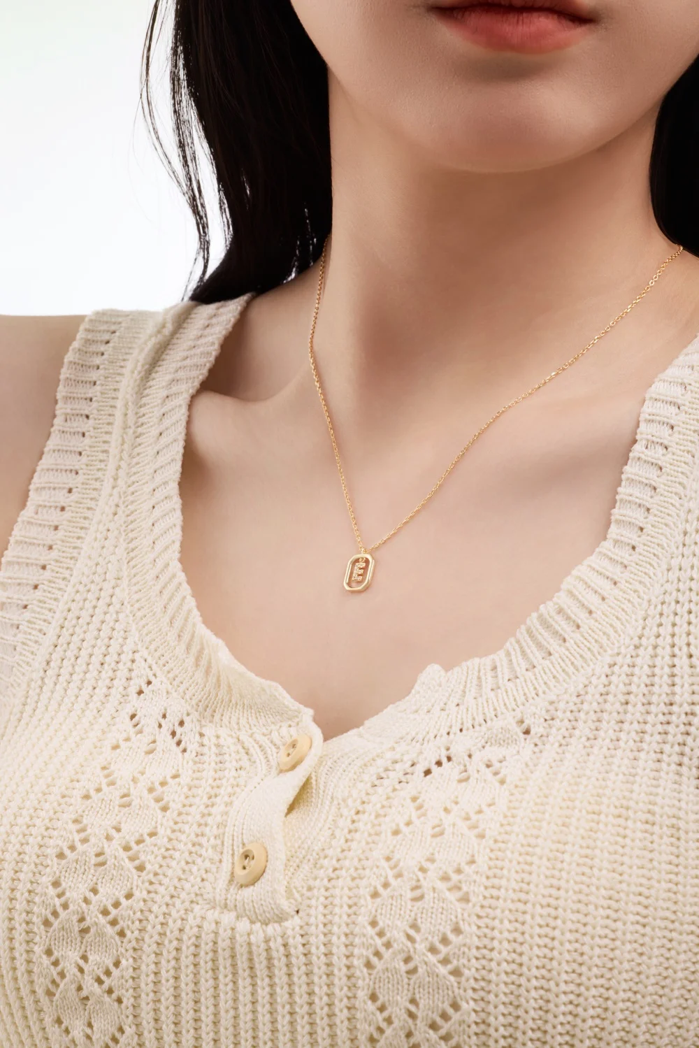 KAKODIY 5A Cubic Zirconia a-z Letter Pendant Necklace Charm Women Initial Chain Necklace 2 Colors 45cm New Design detail 4
