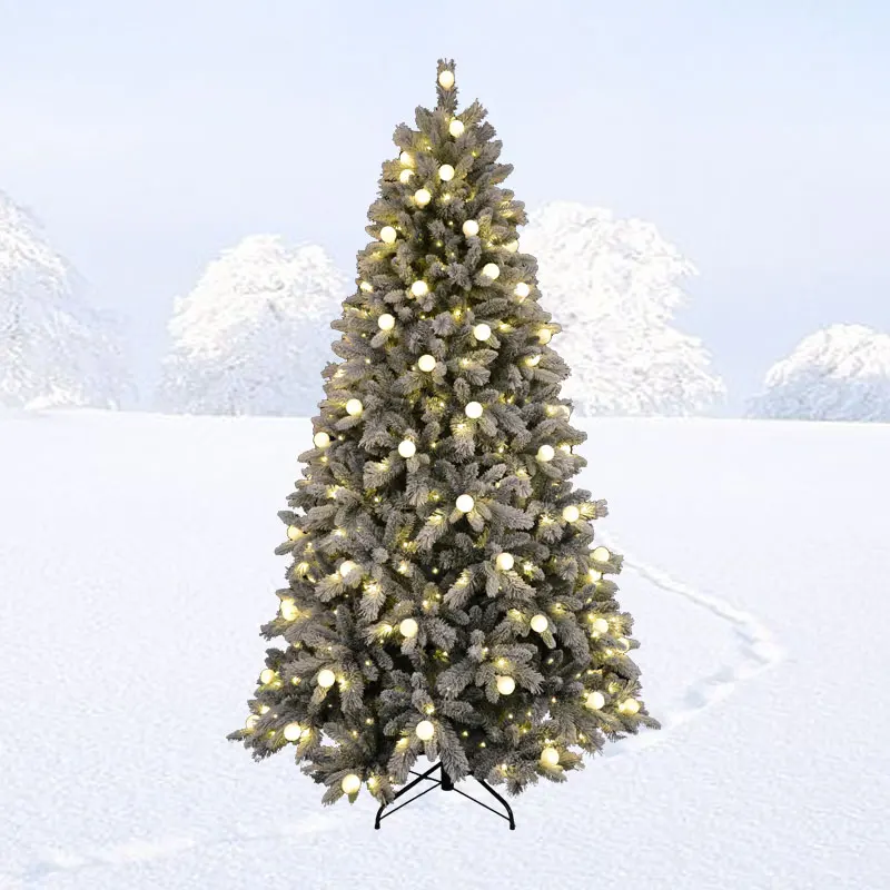 Pre Lit Christmas Tree Snow White Christmas Tree Flocking Christmas