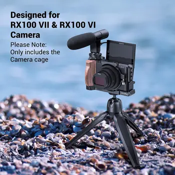 SMALLRIG Vlog Camera Cage for Sony RX100 VI Camera with Wooden Handle - 2434 detail image
