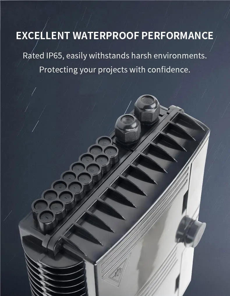 Outdoor 16 Core Fiber Optic Distribution Box Cassette Type Splitter Termination Enclosure IP65 Waterproof Wall/Pole Mountable details