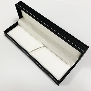 Hot Selling  High Quality Luxury Promotion Black PU Leather Single Pen Case Office  Supplies  Gift Pen Box for Christmas Gift