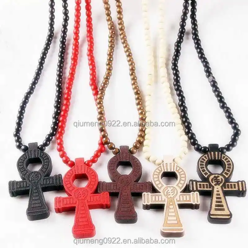 ANKH Egyptian Power of Life Cross Good Wood Hip Hop Wooden Necklace Hot  Sale | Wish