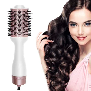 Professional 3-in-1 Electric Hair Straightener Blow Dry One Step Hair Dryer Brush for Outdoor Car Garage RV Use Made Plastic