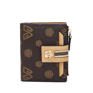 Factory wholesale price designer women card holder wallet genuine leather wallet ladies purse clip coin slim wallet