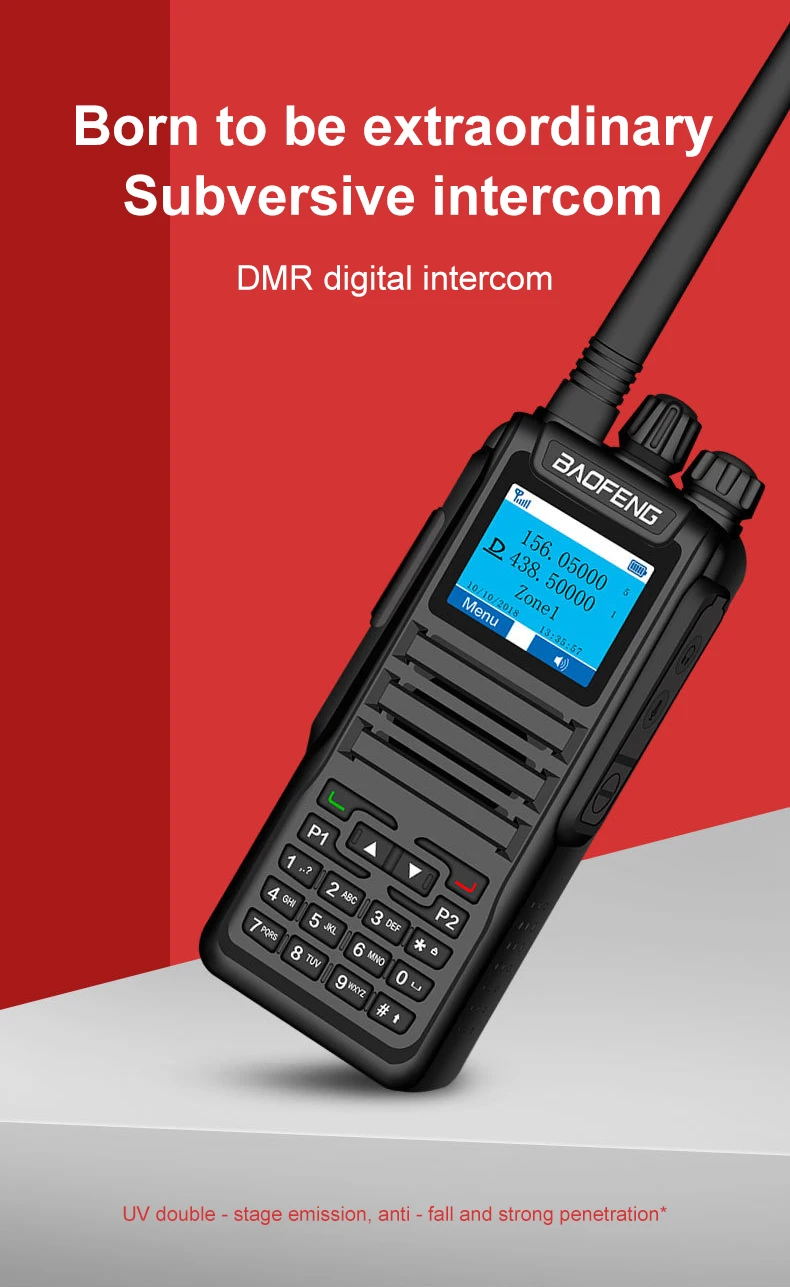 Handheld Dual Band Wireless Communication Two Way Radio Digital Signal ...