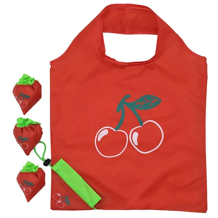 Fruit Shape Reusable Folding Polyester Nylon Storage Grocery Tote Shopping Bag