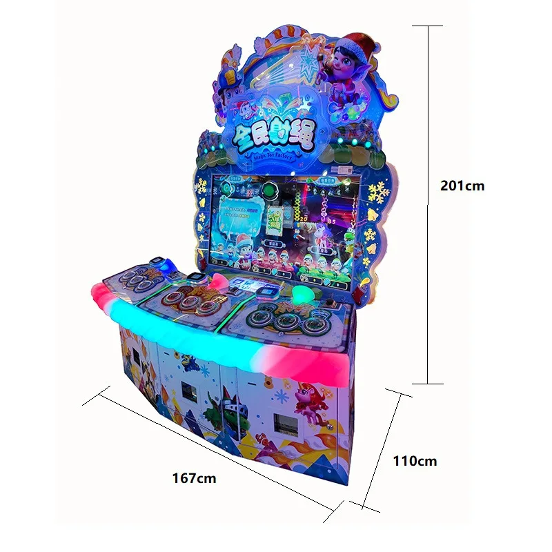Large Adult Coin-Operated Video Game Arcade Equipment for Kids National Shooting Naughty Shark Crazy Devil City Lottery Machine
