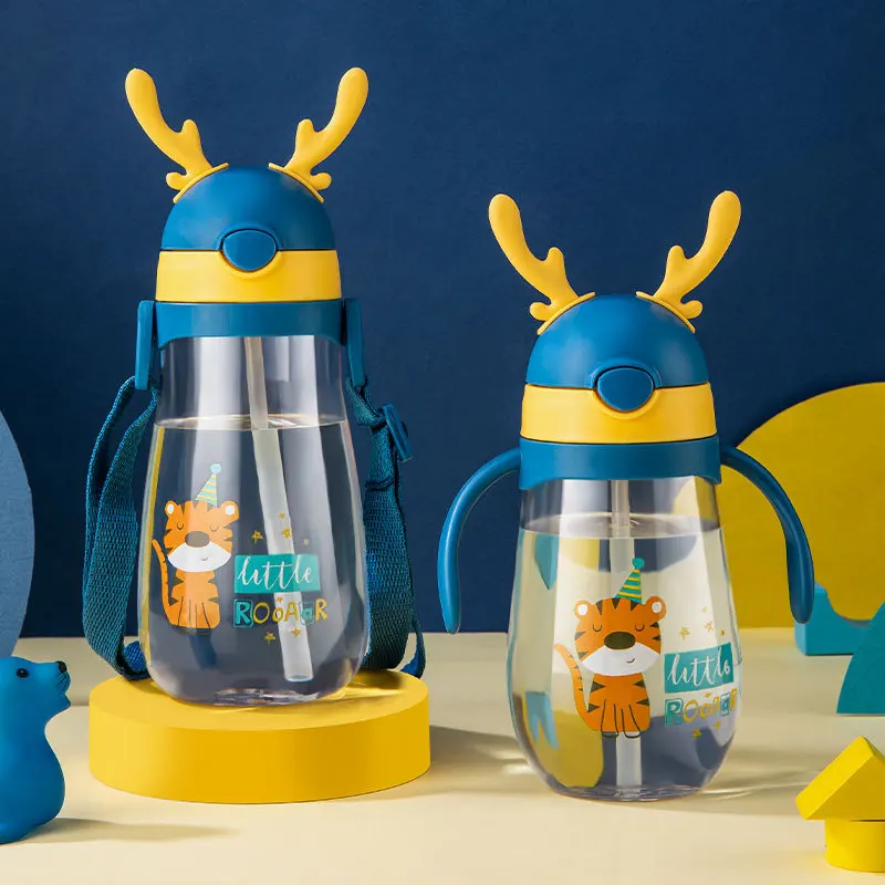 Großhandel Angepasste Hochwertige Niedliche Wasser-Trinkflasche mit Griffen Kinder-Plastikwasserflasche| Alibaba.com