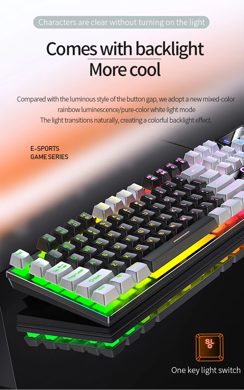Custom Color K500 Wired Keyboard Washable Gaming Rgb Game Gamer Keyboard Computer Wired Keyboards
